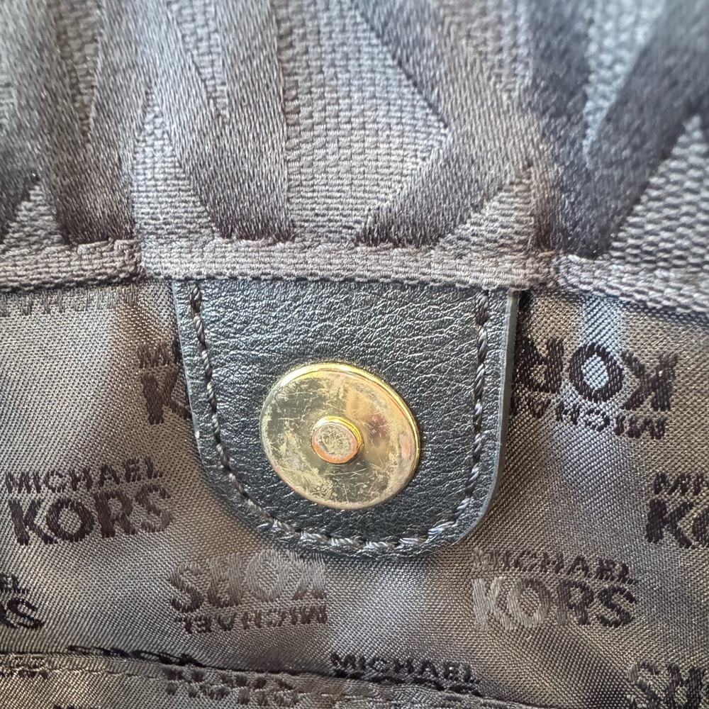 MICHAEL KORS Black/Black Monogram Fabric Tote - Picture 11 of 12